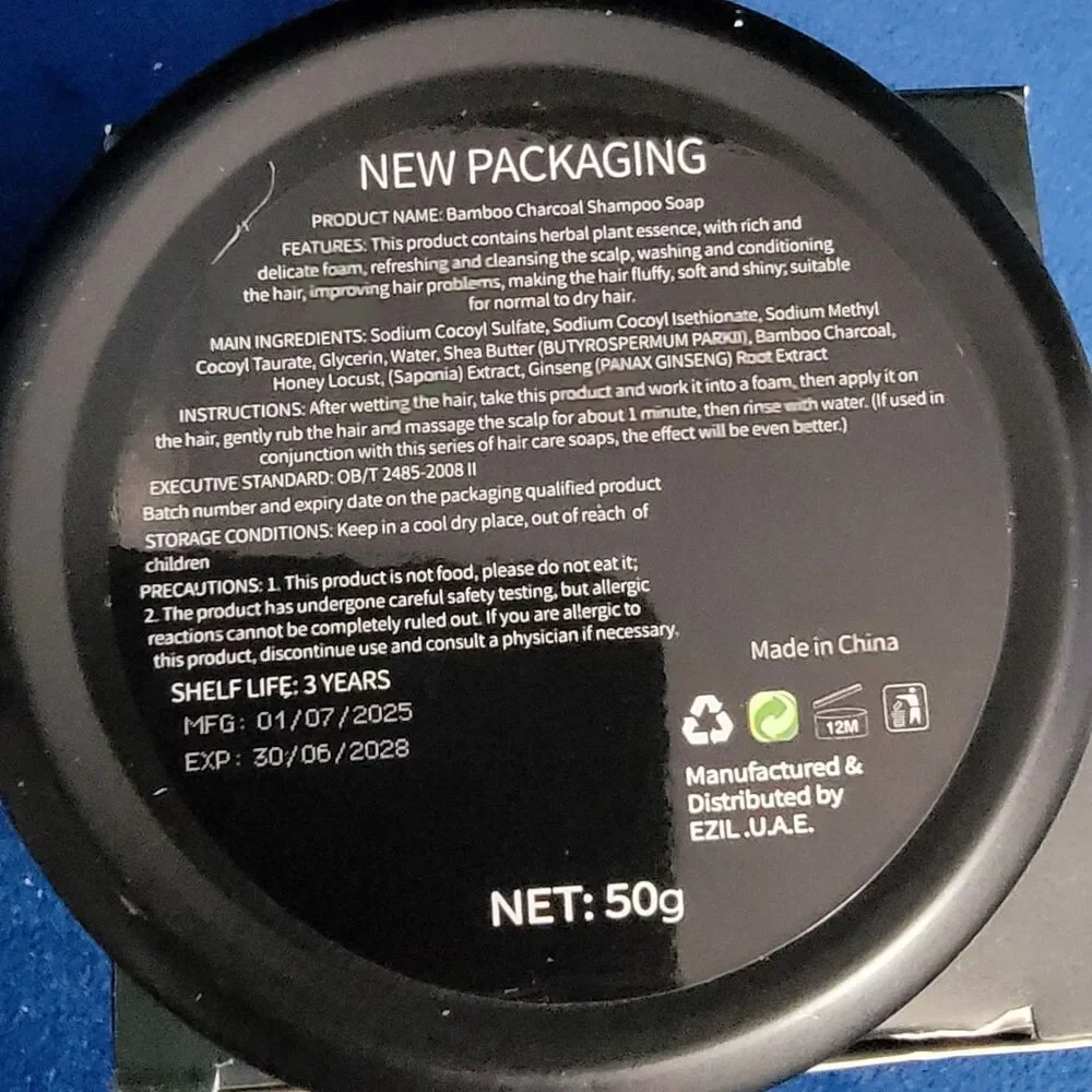 Black Soap Fo-Ti  Activa Shampoo Bar for Hair Grey Coverage